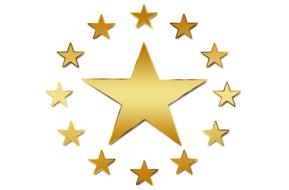 europe flag star gold