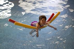 Swimming Girl with Noodles