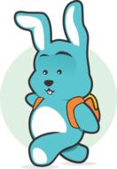 bunny cartoon school bagpack drawing