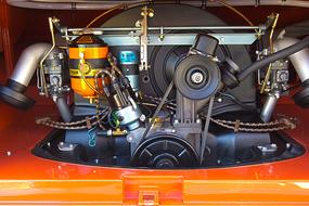 Car Vw Bug motors close-up