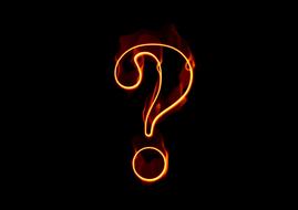 drawn burning question mark
