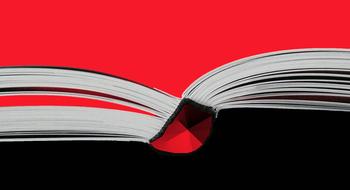 open Book at red background, drawing