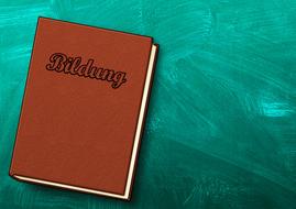 brown hard cover book on green painted surface