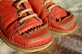 Children'S Shoe red old