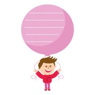 child with pink balloon as illustration
