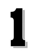 numbers one drop shadow drawing