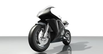 3d model of a black motorcycle