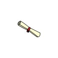 drawn rolled up diploma