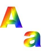 alphabet a rainbow drawing