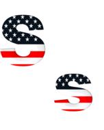 letter american flag s drawing