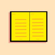 book yellow page drawing