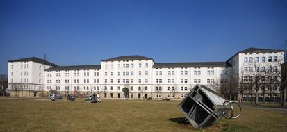lawn in front of the university in Amberg