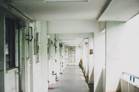photo of a white corridor in a school building