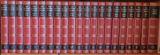 backs of 21 Lexicon Books in row