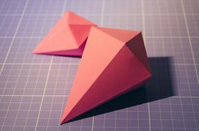 red Diamond shape Origami