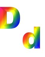 letter d 3d neon drawing