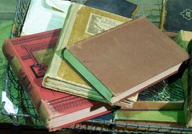 photo of a stack of old books