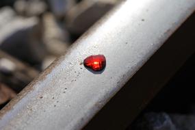 Glowing Red Heart On Railway