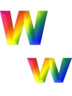 rainbow colored letters w