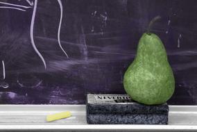 School Chalkboard and green Pear