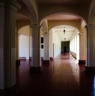 School University Building with the light inside