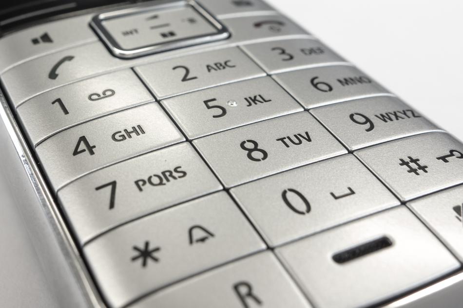 Closeup view of Phone Dect Keyboard