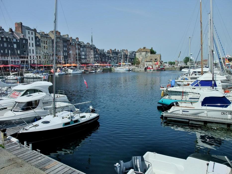 boats in the port in normandy
