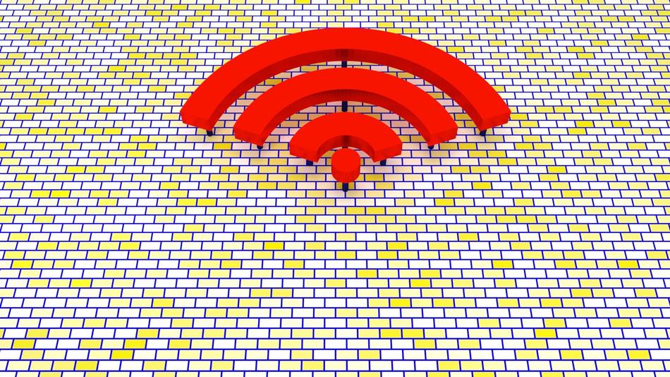 3d, red 'WiFi' sign, at colorful texture with the pattern, clipart