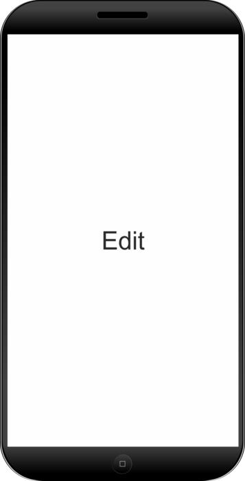 Black and white smartphone with 'Edit' sign, clipart
