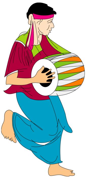 Colorful and beautiful clipart with the Musical Man, at white background, clipart