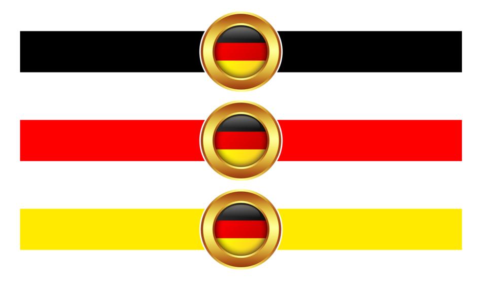Flags of Germany, in metal frames, at white background, clipart