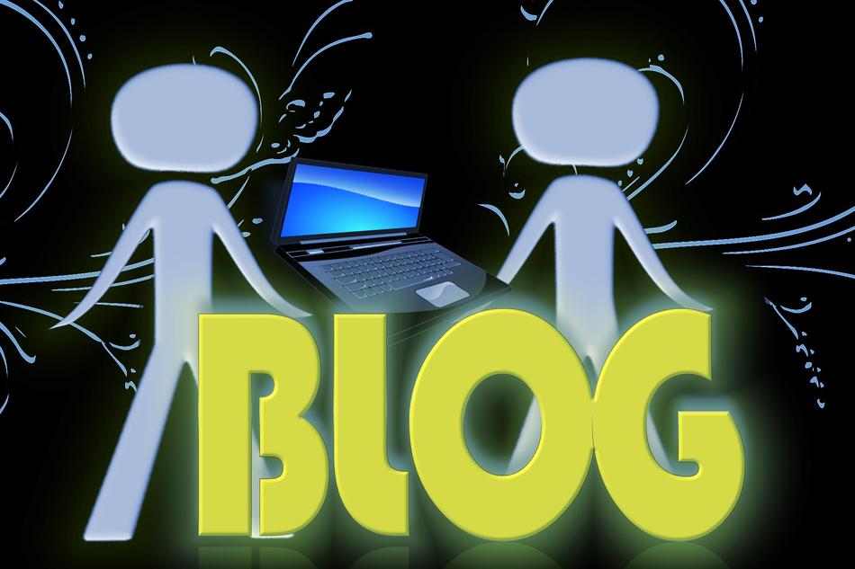block on background characters with laptop