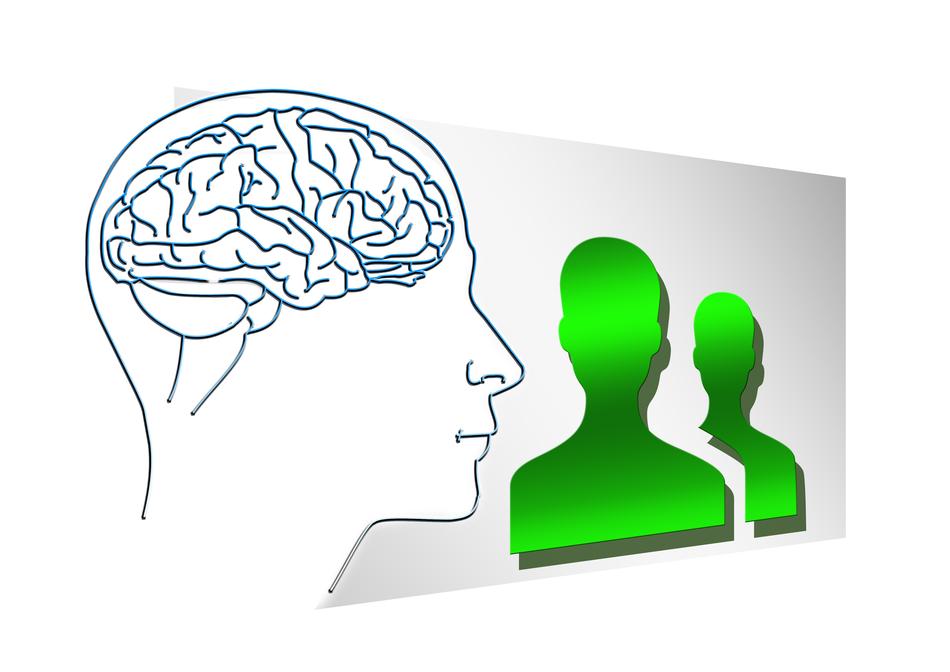 human head with pink on card background
