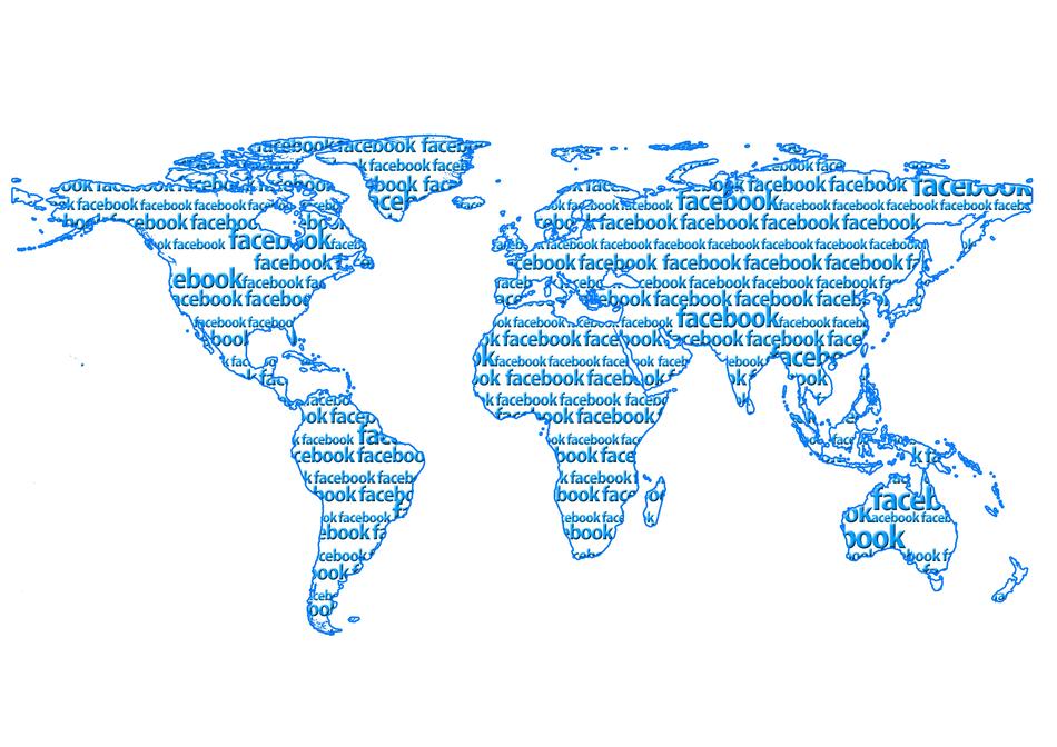 facebook on the world map