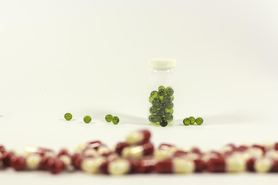 drugs close up in blurred background