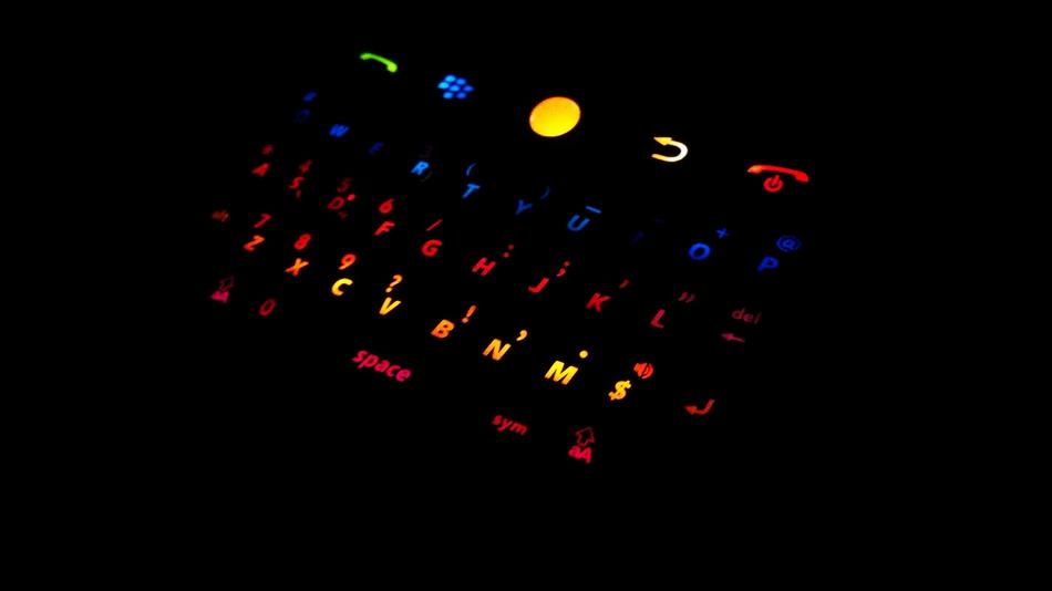 colorful gadget keyboard in the dark