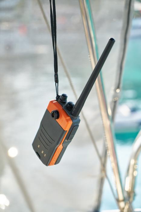 Radio Communication Marine close-up on blurred background