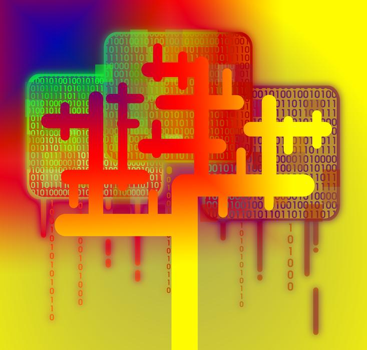 digital pattern on colorful background