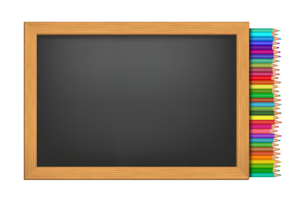 blackboard with pencils