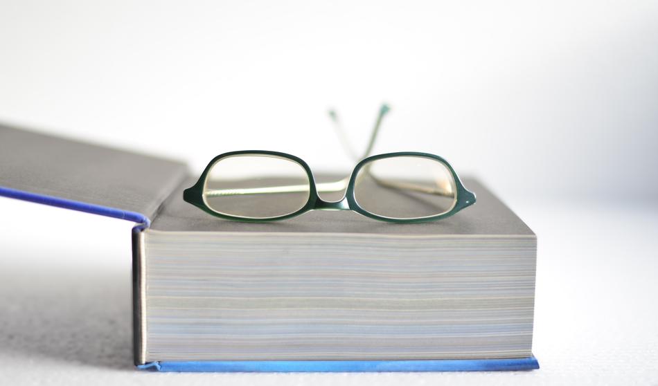 blue Book and Glasses