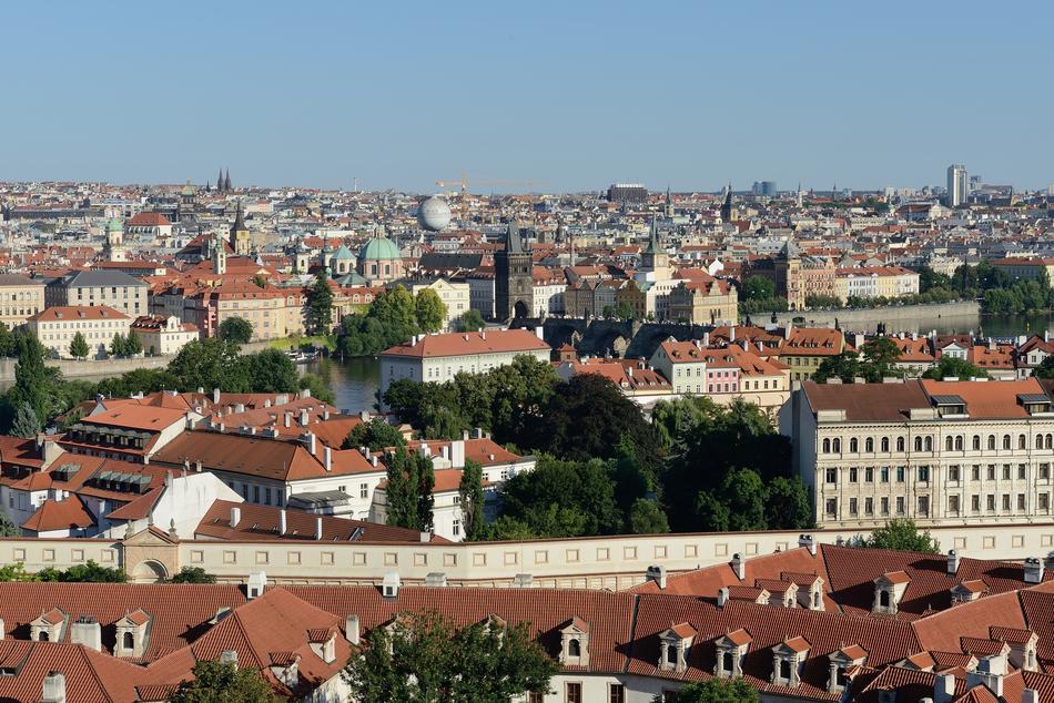 Beautiful Prague with red roofs