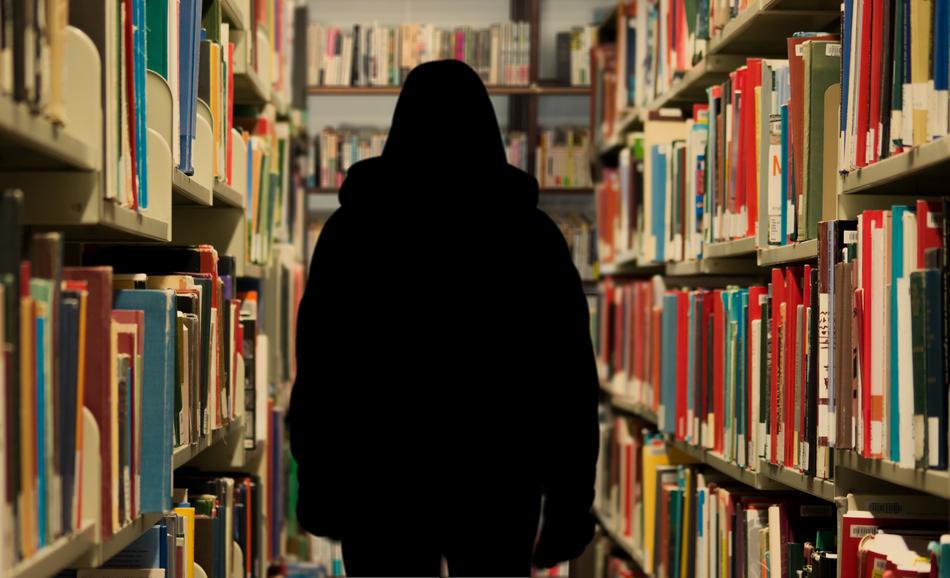 Bookstore and person