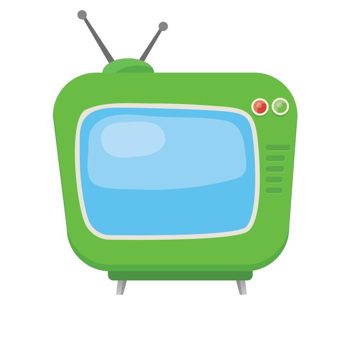 cute vintage tv set, clip art