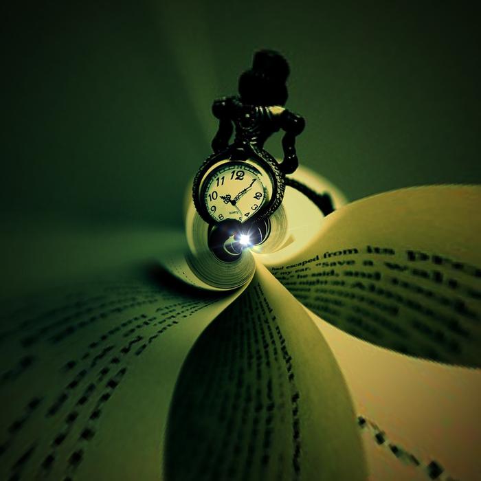 clock book time light drawing
