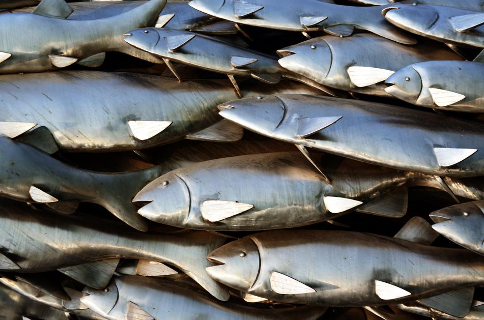 Fishes Sculpture Metal