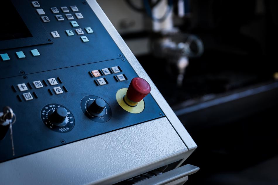 control panel of a box cutting machine at a polytechnic university