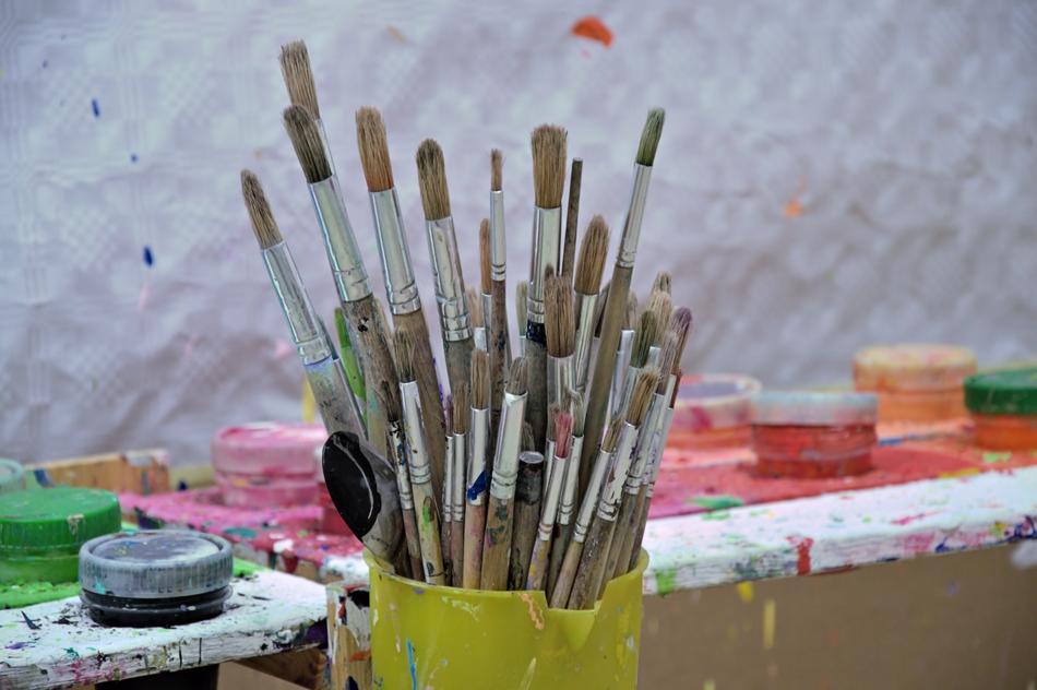 brushes in atelier