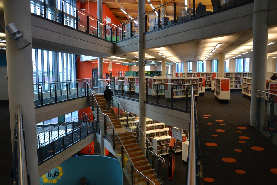 stairway between Floors and paths along walls in Library