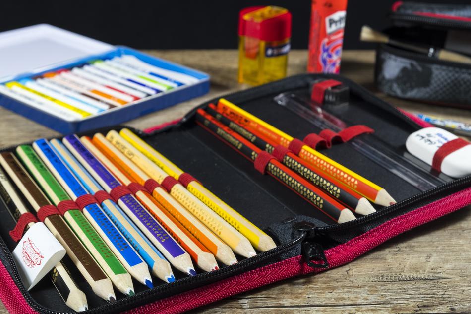 Pencils in Cases on desk
