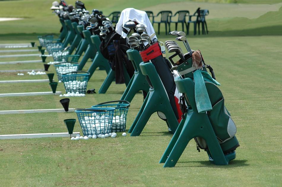 photo of golf bags on the training field
